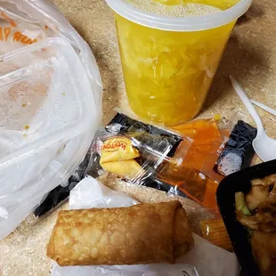 Pork roll and egg drop soup, so good..