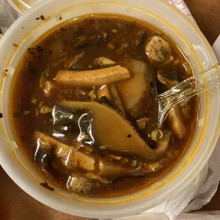 Hot &amp; Sour soup, good &amp; full of toppings.