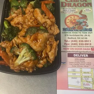 a plate of chicken and broccoli