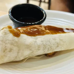 Moo Shu chicken wraps.  ( comes with 4) the staff wraps at the table for you