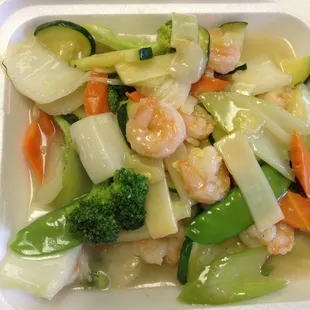 Shrimp with Mixed Vegetables, delicious with Steam rice or Fried/brown rice