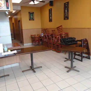 Dining area - shut down!  Why?  Everyone else has been fully open for months.