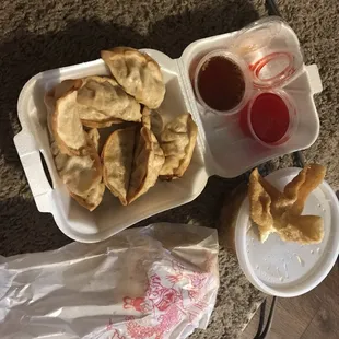 Fried dumplings and ragoons