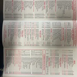 Menu.  And location