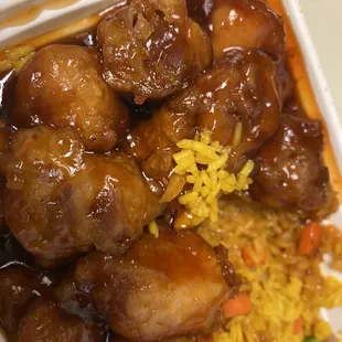 a close up of a plate of food
