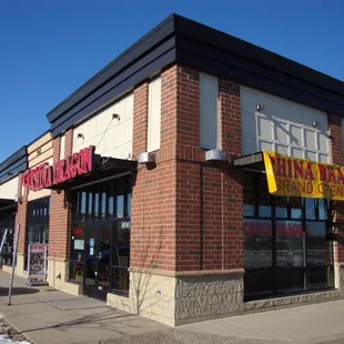 Front corner of the building, facing Coborn's Grocery.