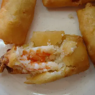 Fantail shrimp - raw batter in the middle - yuck, yuck, yuck!!!
