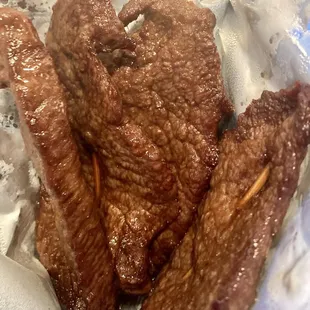 (4) Beef Teriyaki Sticks, $5.50. Delish!