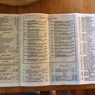 menu