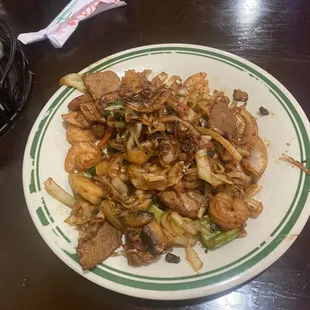 This was my plate of Mongolian BBQ.  It wasn't great, but I chalk that up to me not knowing how to best season the food.