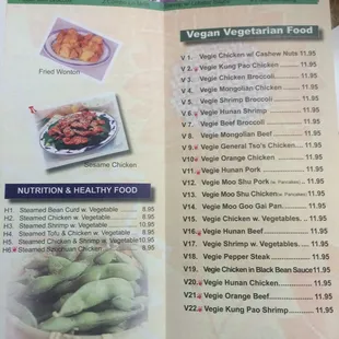 sushi and sashimi, menu