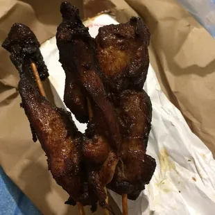 Chicken on a stick. So tender and good