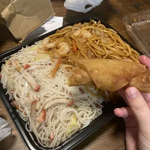 Pork Mei Fun and Shrimp Lo Mein