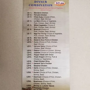 Lunch &amp; Dinner specials menu