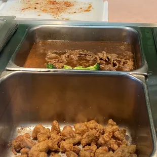 Beef and Beef W.broccoli and Orange Chicken