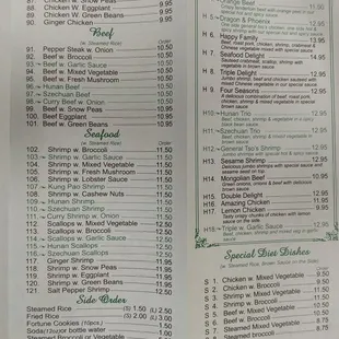menu