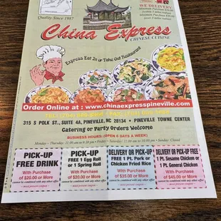 Menu cover