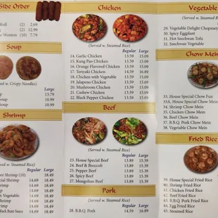 Menu As Of September 2023