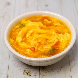 a bowl of soup on a table