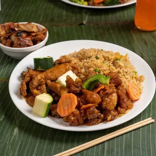 a plate of food on a table
