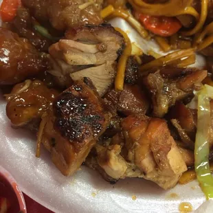 Bourbon Chicken and Lo Mein Noodles