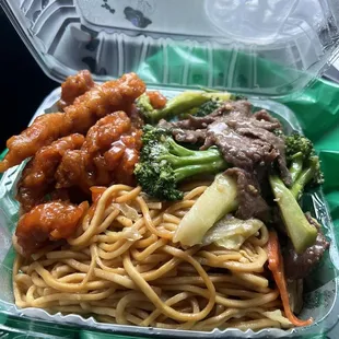 Beef Chow Mein, Pork Chow Mein, Orange Chicken