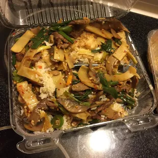 Spicy  Mongolian beef.. I ate some before picture lol..