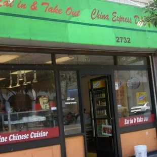 the front of the restaurant