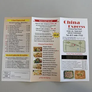 menu