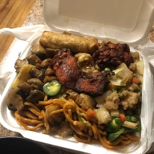 Lo Mein, Mushroom Chicken &amp; Jalapeño Chicken
