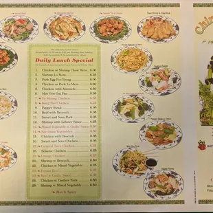 Lunch menu