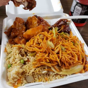 Combo B - 2 item plate with Fried Rice and Chow Mein