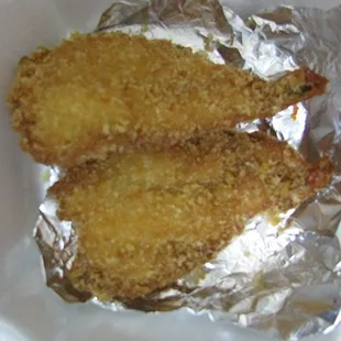 Half of the Jumbo Shrimp. It comes with 4 pieces - I eat two one night and two the next.