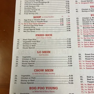 menu