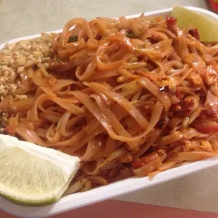 Sriracha based pad thai.  Not bad!