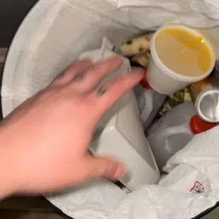 Trashed terrible food