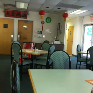 a view of the dining area