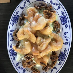 a plate of fruit and nuts
