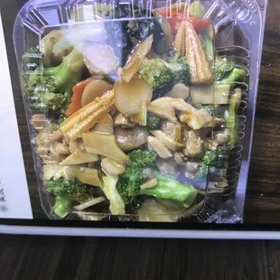 a close up of a meal in a plastic container