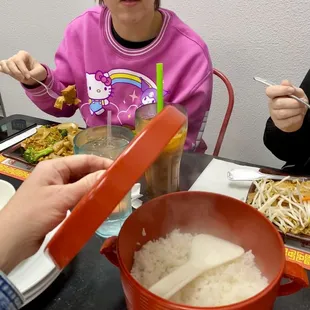 Rice served with dinner