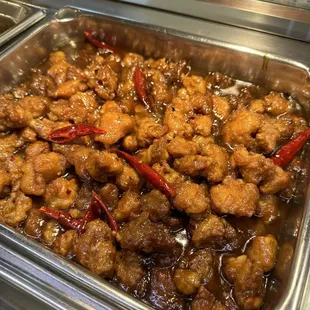 chicken wings and fried chicken, interior