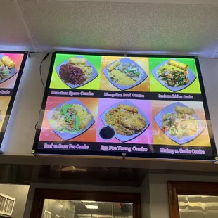 the menus of a chinese restaurant