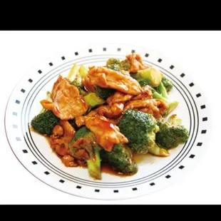 a plate of chicken and broccoli