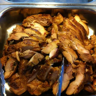 a close up of a tray of food