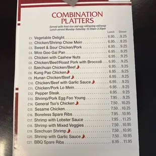 Combination platters