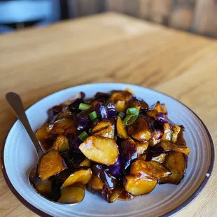 eggplant with garlic sauce .. YUMMMM!