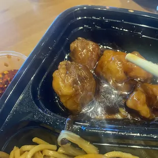 They call it orange chicken -but it&apos;s just chicken in a sauce w/no flavor