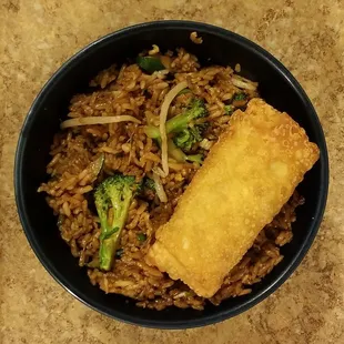 Vegetable Fried Rice w/ a Vegetable Egg Roll