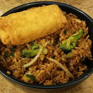 Vegetable Fried Rice w/ a Vegetable Egg Roll