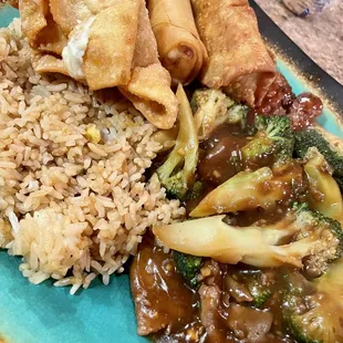 Beef Broccoli Fried Rice 1. Egg Rolls 3. Spring Rolls 2. Crab Rangoon